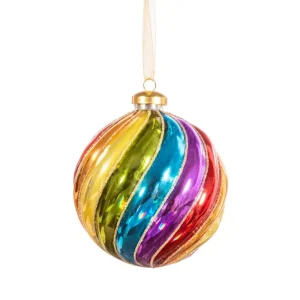 Boule de Noël « Spirale arc-en-ciel » en verre | Twicy Store