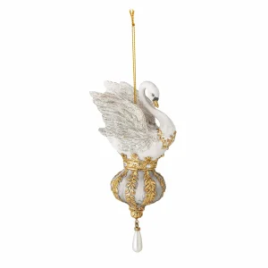 Boule de Noël « Cygne » en verre