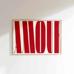 Affiche « Amour » typographie rouge ou noir – A3 ou A4 | Twicy Store